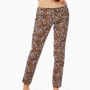 Lilly Pulitzer Kelly Stretch Pant My Favorit Animal Print Brown Sz2
